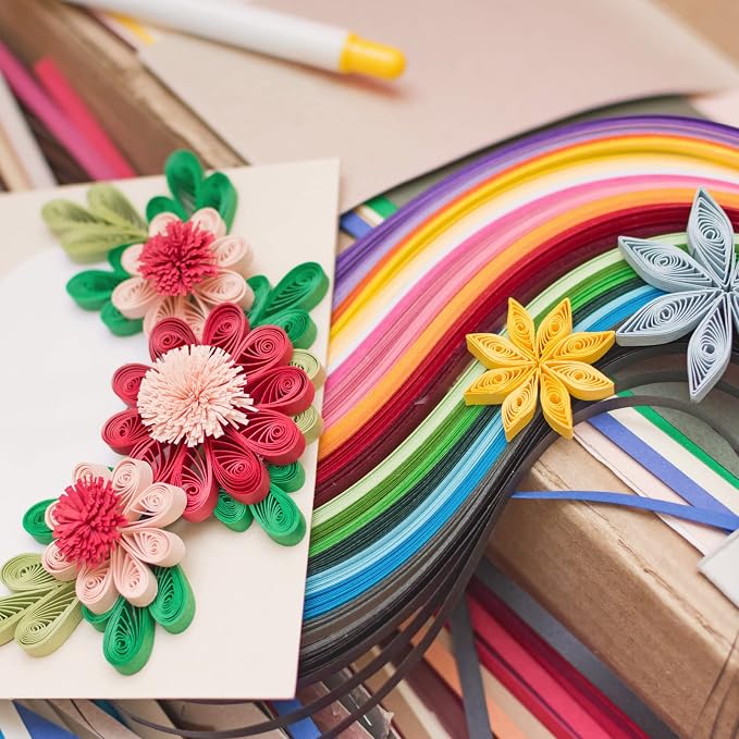 PATIKIL 600pcs Quilling Strips Paper 1/8" 39cm Origami Paper Quilling Strip - Image 6