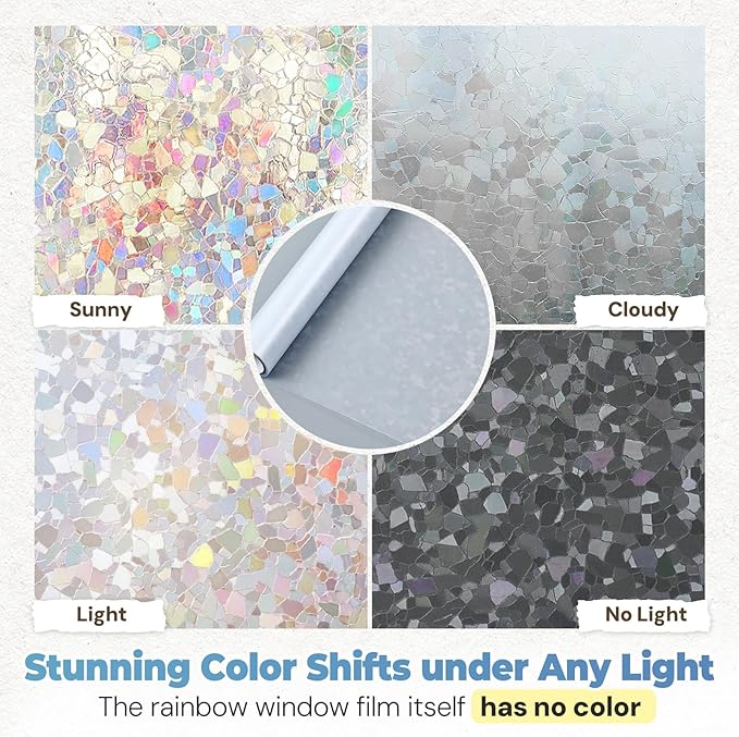 DOWELL Window Privacy Film Rainbow Film, Stained Glass Decorative Sticker - Image 5