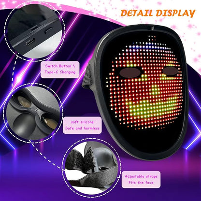 Led Mask with Gesture Sensing, Light up Face Transforming Mask - Image 4