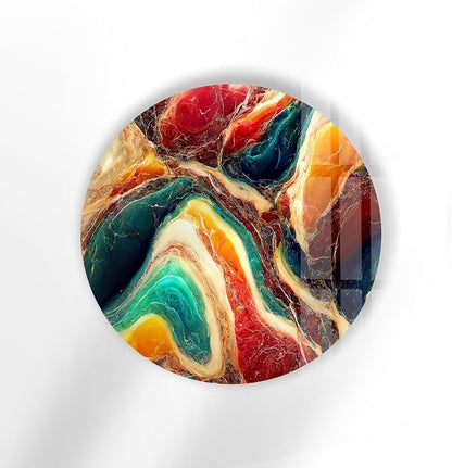 My Photostation.com 20'' Diameter Colorful Marble Swirl Round Wall Art Abstract - Image 7