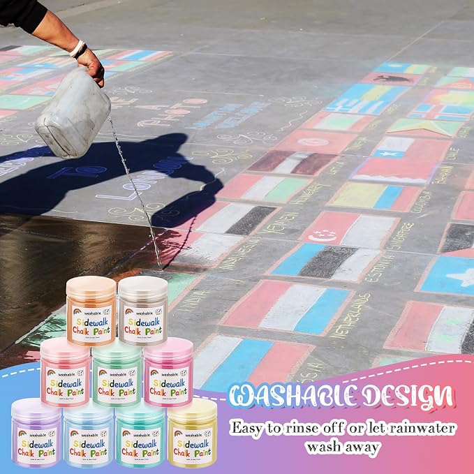 Faccito 36 Pcs Sidewalk Chalk Paint Kit Non Toxic Paint Washable Powdered - Image 5