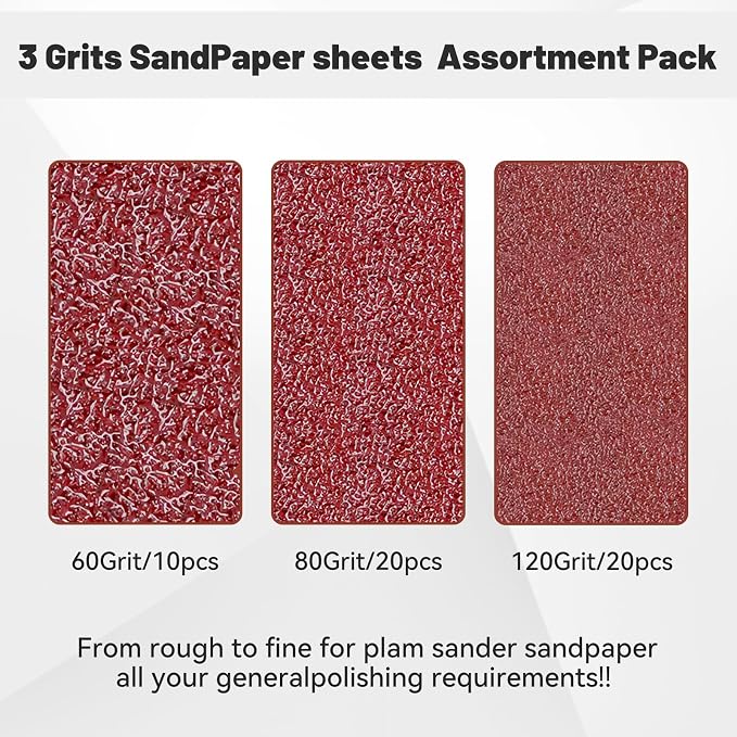 1/4 Sandpaper Sheet, 4-1/2"*5-1/2" Assorted 60-80-120 - Image 3
