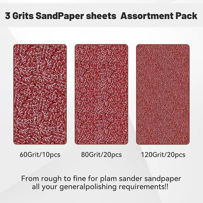 1/4 Sandpaper Sheet, 4-1/2"*5-1/2" Assorted 60-80-120 - Image 3