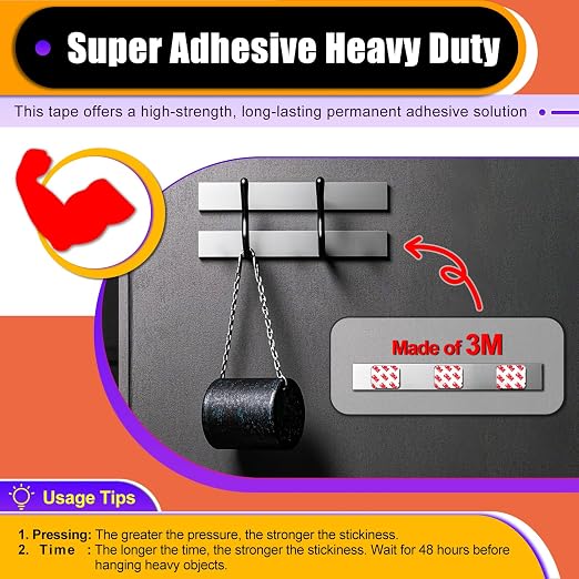 30 Pcs Large Strong Double Sided Adhesive Pads, Made of 3M, Heavy Duty Square - Image 2