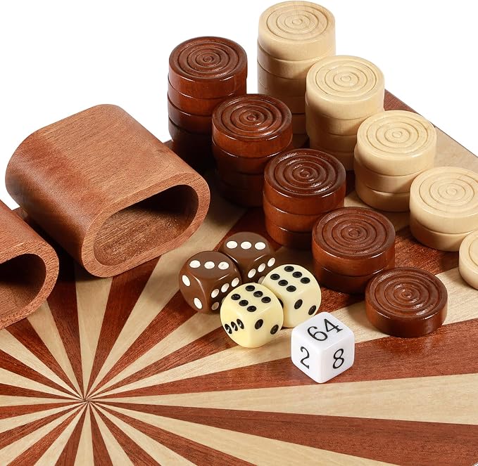 Wooden Folding Backgammon Set - Image 5