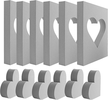 BAOFALI 6 Pcs Heart Cut Stamping Foam Grey Moldable Foam Stamps Plastic Dry by BAOFALI