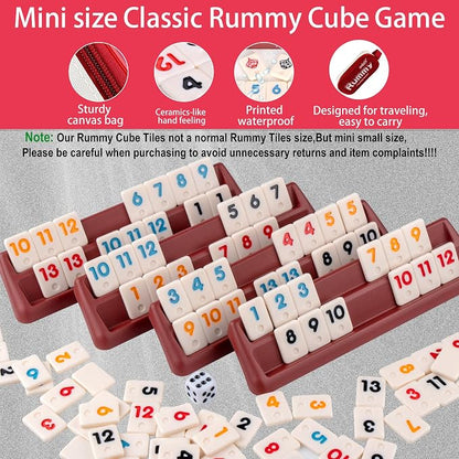 Smilejoy Mini Rummy Cube 4 Players Edition, Travel Rummy Game Set - Image 6