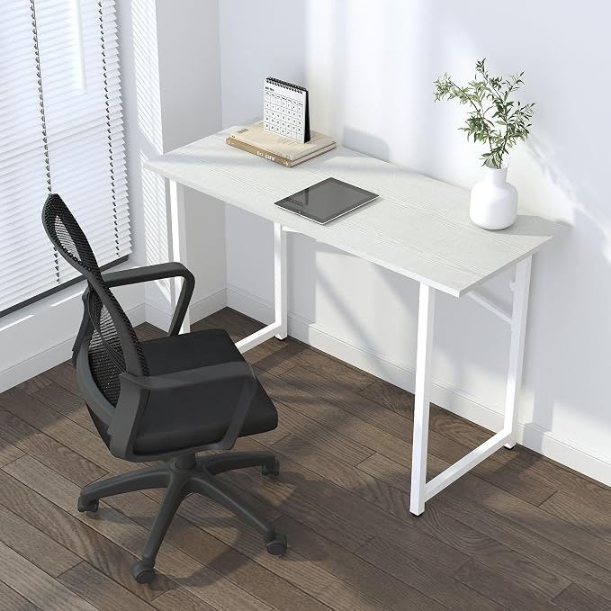 Folding Desk 47 inch No Assembly Required Home Office Table, Writing Gaming - Image 2
