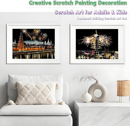 Scratch Art Painting Kit for Adults-8 Sheets A4 Rainbow Scratch Painting Paper - Image 7