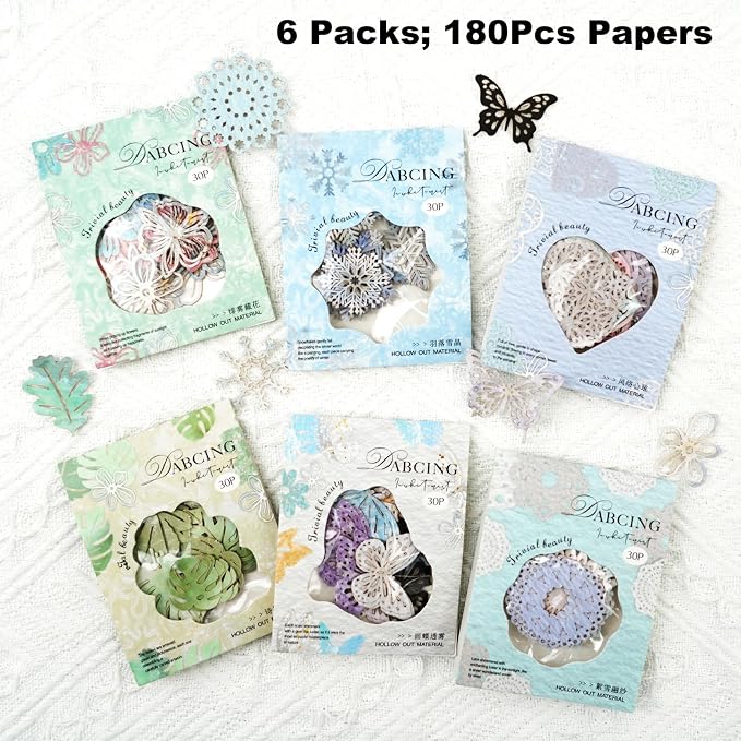 Vintage Hollowed-Out Scrapbook Paper Set, Scrapbooking, and DIY Crafts - Image 2