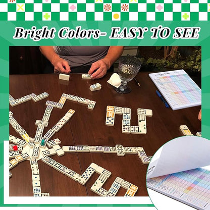 2 Pack 120 Sheets Mexican Train Score Pads Colorful Chicken Foot Dominoes Game - Image 7