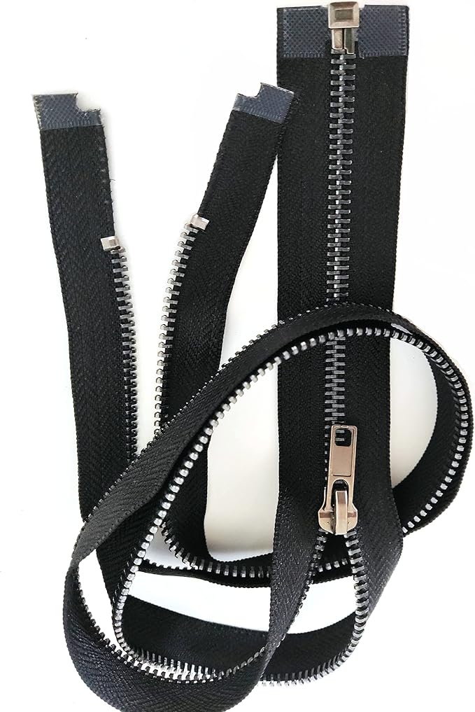 Leekayer 2PCS #5 27 Inch Zipper Black Nickel Teeth Zipper Black Metal Zipper - Image 6