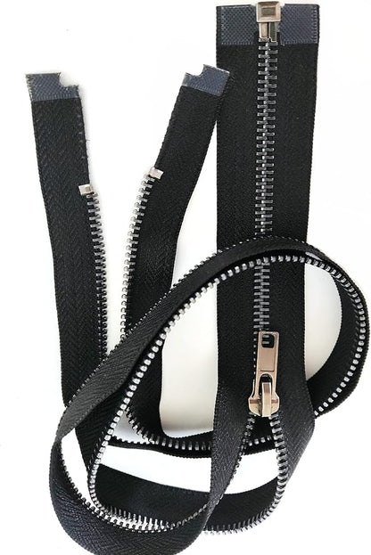 Leekayer 2PCS #5 27 Inch Zipper Black Nickel Teeth Zipper Black Metal Zipper - Image 6