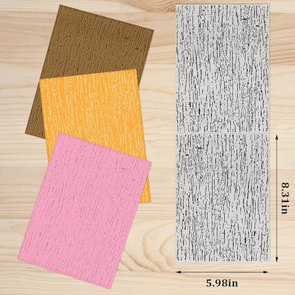 3D Textured Embossing Folders for Card Making, Wooden Lace Plastic Embossing - Image 2