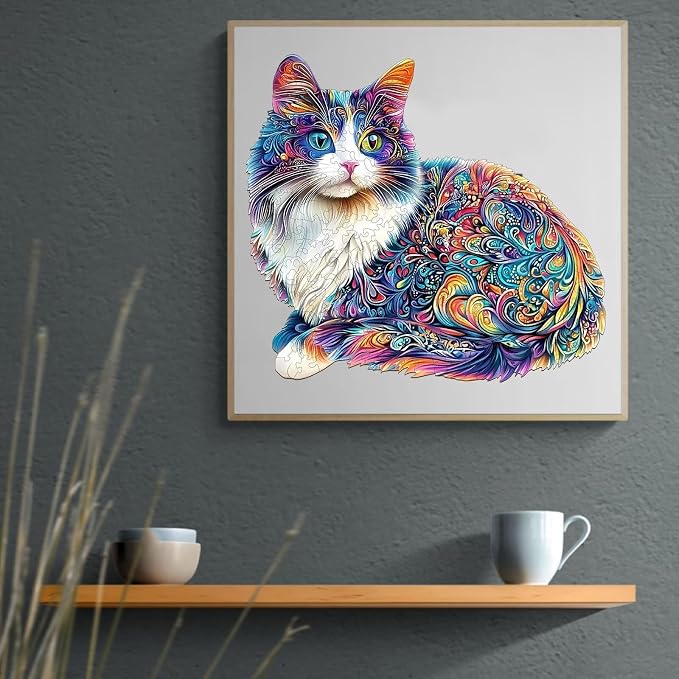 Lazy Cute Cat Adults Gifts Wooden 240 Pieces 13.4 * 12.2in - Image 7