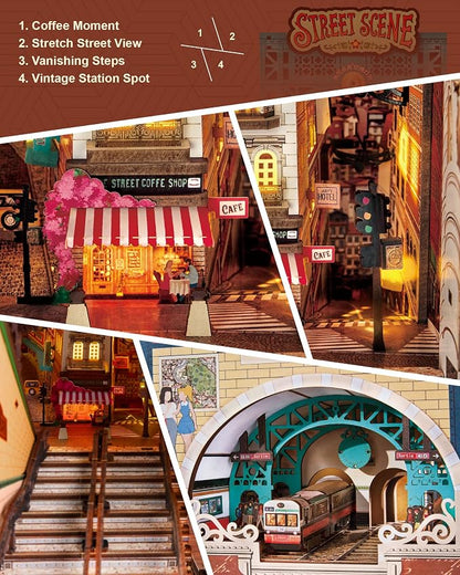 Rolife DIY Book Nook Kits for Adults, Miniature Dollhouse Booknook Kit - Image 4