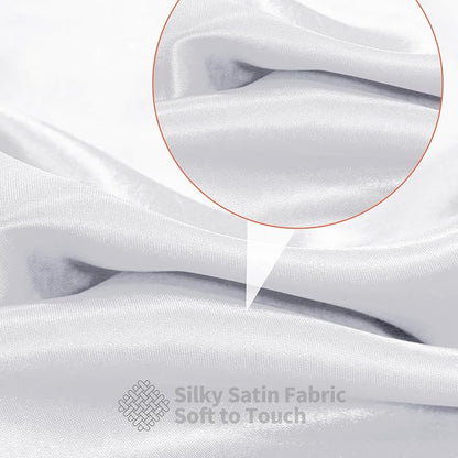 RUDONG M White Satin Fabric by The Yard, 3 Yard x 60 Inch Wide Silky Charmeuse - Image 5