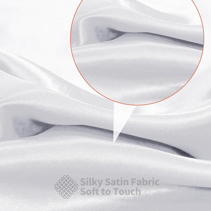 RUDONG M White Satin Fabric by The Yard, 5 Yard x 60 Inch Wide Silky Charmeuse - Image 5