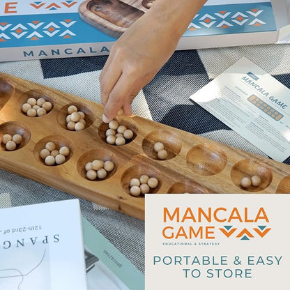 BSIRI Mancala Wooden Classic Board Game Entertainment - Image 4