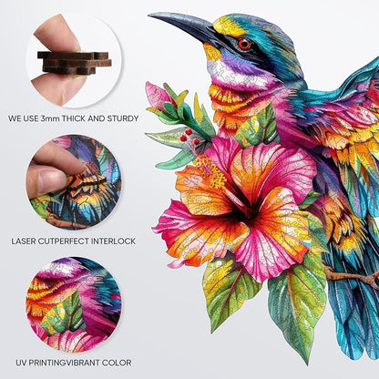 Wooden Jigsaw Puzzles -Hummingbird Wooden Puzzles - Image 2