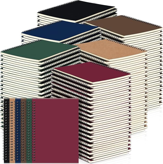 Spiral Notebook Bulk A5 College Ruled Journals Notebooks Lined 8.3 x 5.5 Inch by Yahenda