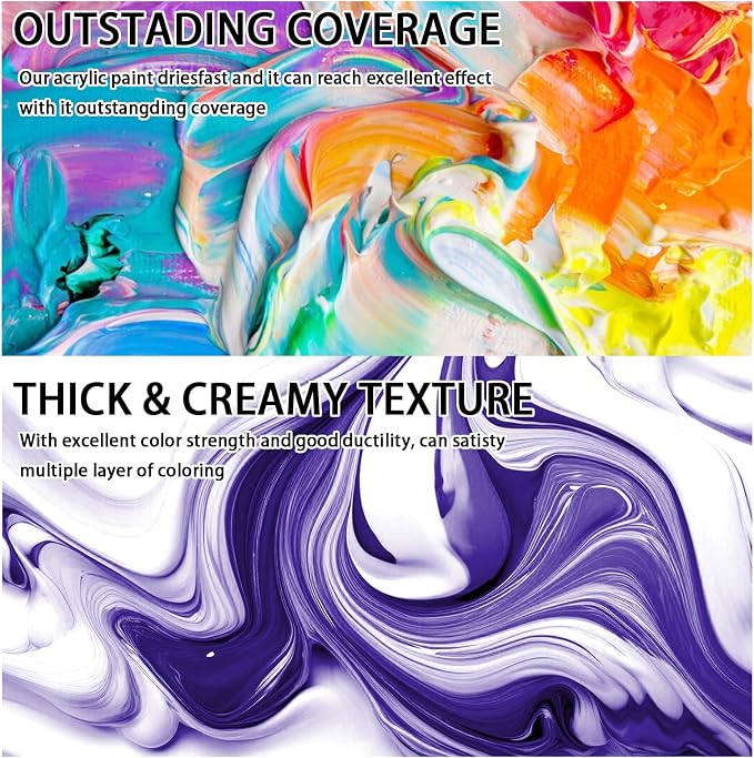 SNOWSUN Acrylic Paints, Large Bulk Heavy Body Acrylic Paint - Image 4