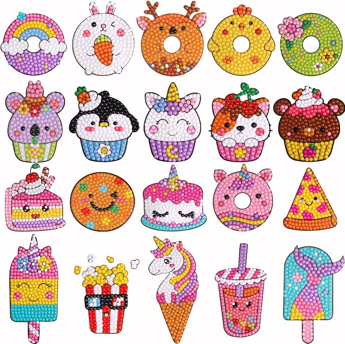 Cymbana Diamond Painting Kits for Kids 20 Pcs Desserts Contains Cupcake by CYMBANA