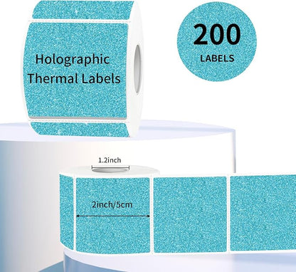 Holographic Thermal Labels Stickers 2" x 2", Square Thermal Stickers Labels - Image 2