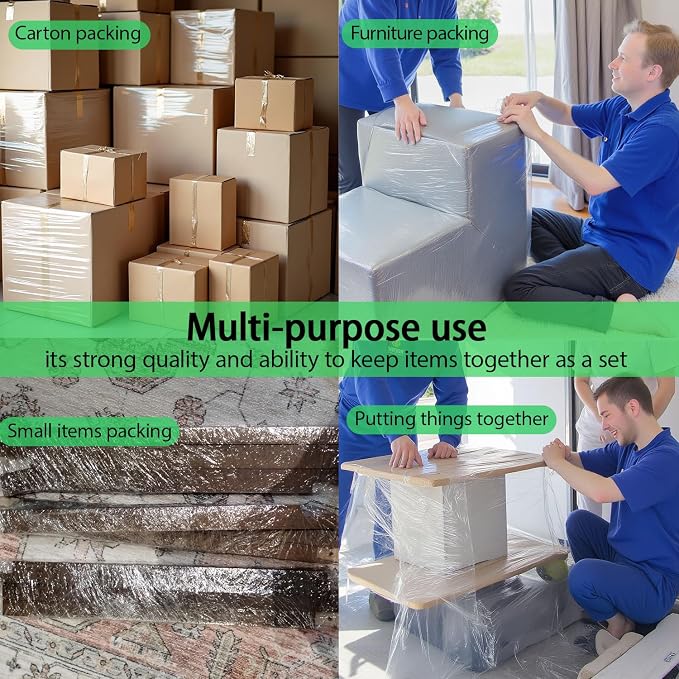 Mini Clear Stretch Wrap Film roll, 4 Packs - Image 4