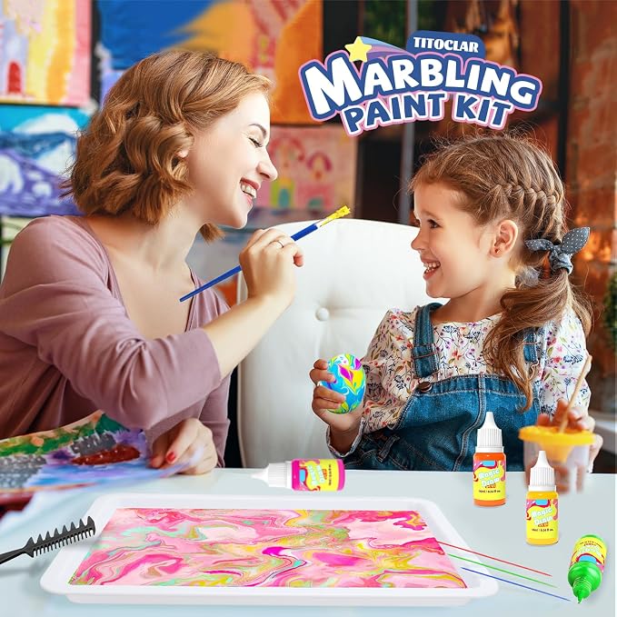 Water Marbling Paint for Kids, Art Supplies for Kids, Arts and Crafts for Girls - Image 7