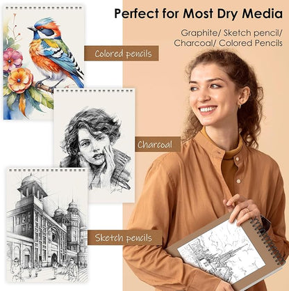 iBayam 9x12 Sketchbook, Spiral Bound Sketch Book - Image 3