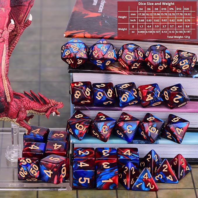 Extended Dice RPG Set 15 x 31 Polyhedral Dice - Image 4