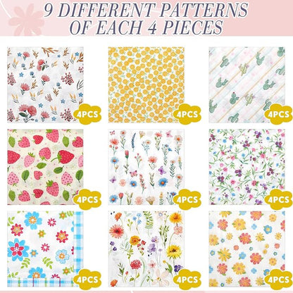 Crtiin 36 Pack 9 Styles Decoupage Napkins Assorted Floral Decorative Decoupage - Image 6