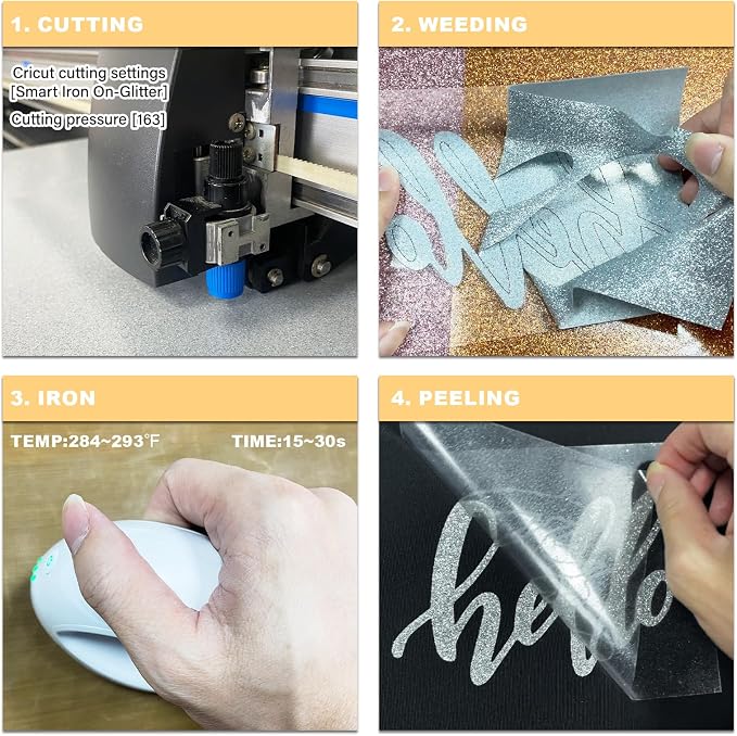 Glitter HTV Heat Transfer Vinyl Rolls- 10" x 8ft. Glitter HTV - Image 4