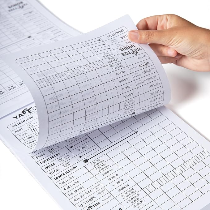 PlayDice Score Pads for Yahtzee: 120 Easy Tear Off, Large Print Score Sheets - Image 3