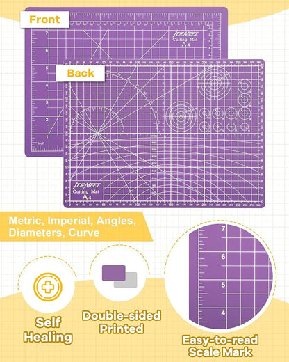 Density-upgraded 9"x12" Self Healing Cutting Mat, Idemeet Rotary Sewing Mat - Image 4