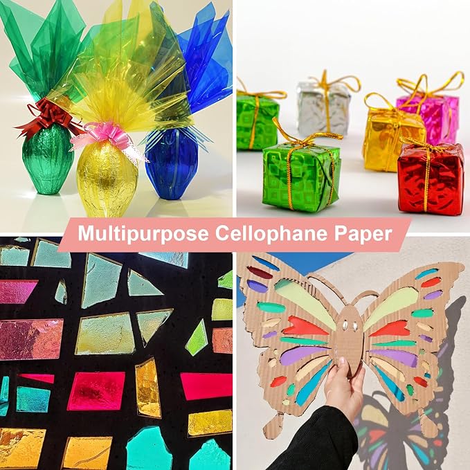 PEASUG 120 PCS Cellophane Sheets, Cello Sheets, Cellophane Paper Sheets - Image 4
