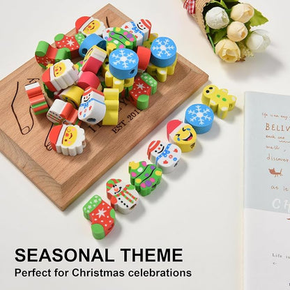 HILAZA 42Pcs Christmas Pencil Top Erasers - Image 7