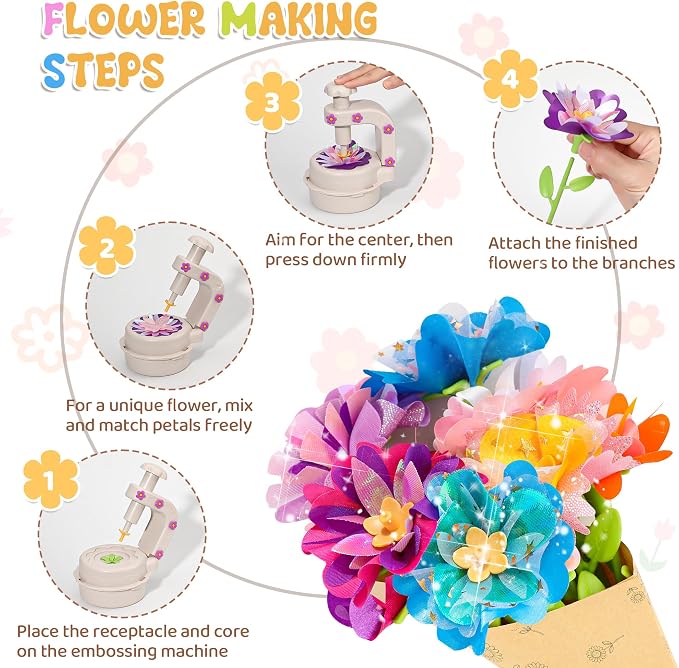 Fabric Flower Bouquets Toys, DIY Craft Kits - Image 3