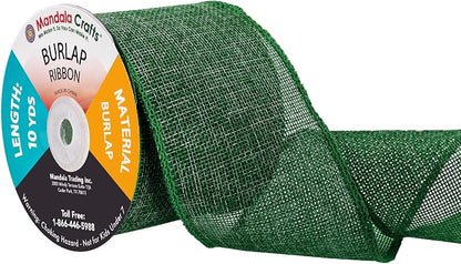 Mandala Crafts Green Burlap Ribbon 3 Inches Wide Jute Ribbons by MandalaCrafts