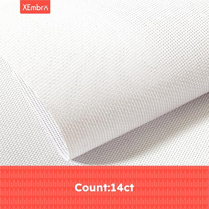 12 PCS Aida Cloth 14 Count, 4 Sizes White Cross Stitch Fabric - Image 4
