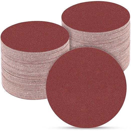 5 Inch 100 PCS Sanding Disc 120 Grit, Hook and Loop Sanding Discs by POTUINOM