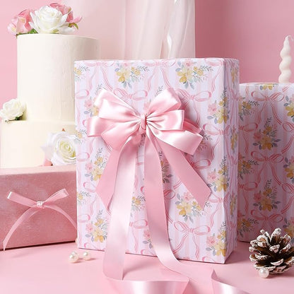 LaRibbons Light Pink Satin Ribbon 1 Inch 50 Yards Luxury Double Faced Pink Silk - Image 2
