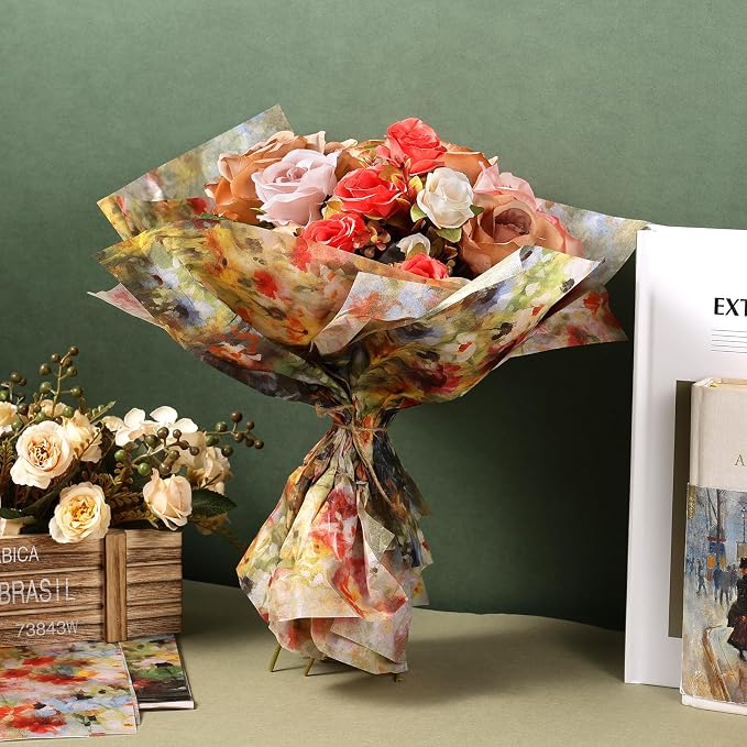 60 Sheets Monet Floral Garden Tissue Paper, 20 x 14 Inch Wildflower Monet - Image 5