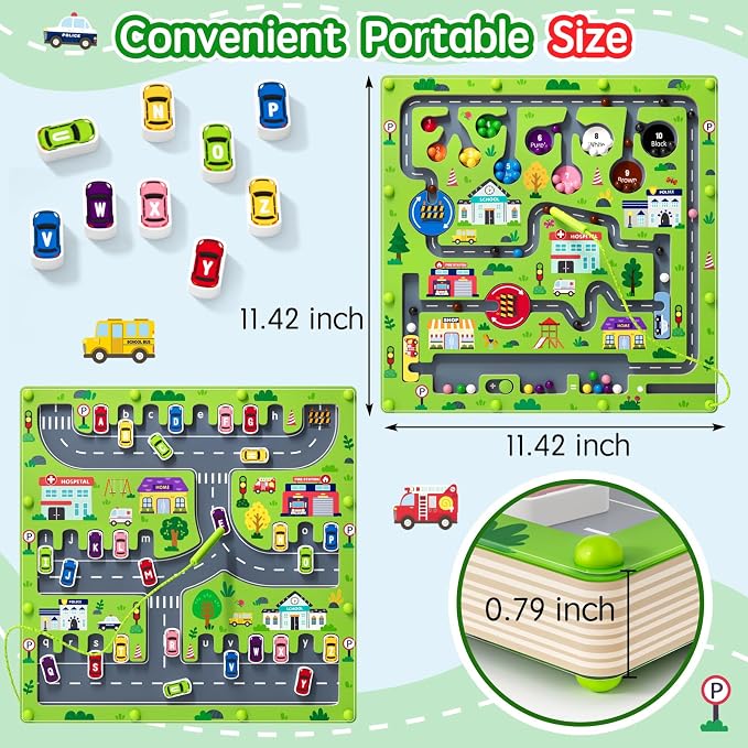 2 in 1 Magnetic Color and Number Maze Magnet Alphabet Counting Double Sided - Image 5