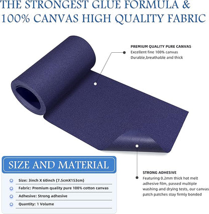 KING MOUNTAIN Canvas Iron on Patch, Waterproof 100% Cotton Fabric Repair Patch - Image 2