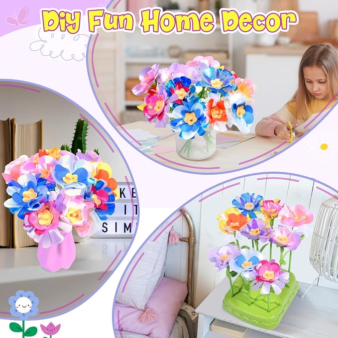 GPPNKC Flower Bouquet Craft Kit DIY Arts and Crafts Toddler Toys Flowers Market - Image 7