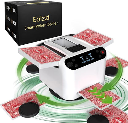 Automatic Card Shuffler and Dealer Machine 360° Rotation, Supports 12 Players by Unknown