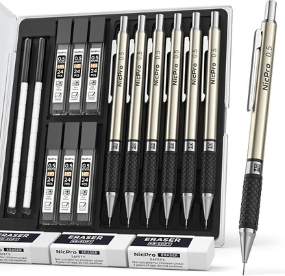 Nicpro 0.5 mm Art Mechanical Pencils Set in Gift Case, Artist Writing by Nicpro