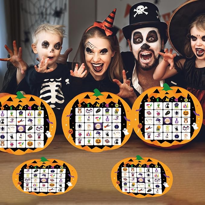 XZENTIRA Halloween 24 Players Games, Pumpkin Bingo Game Cards Set - Image 5